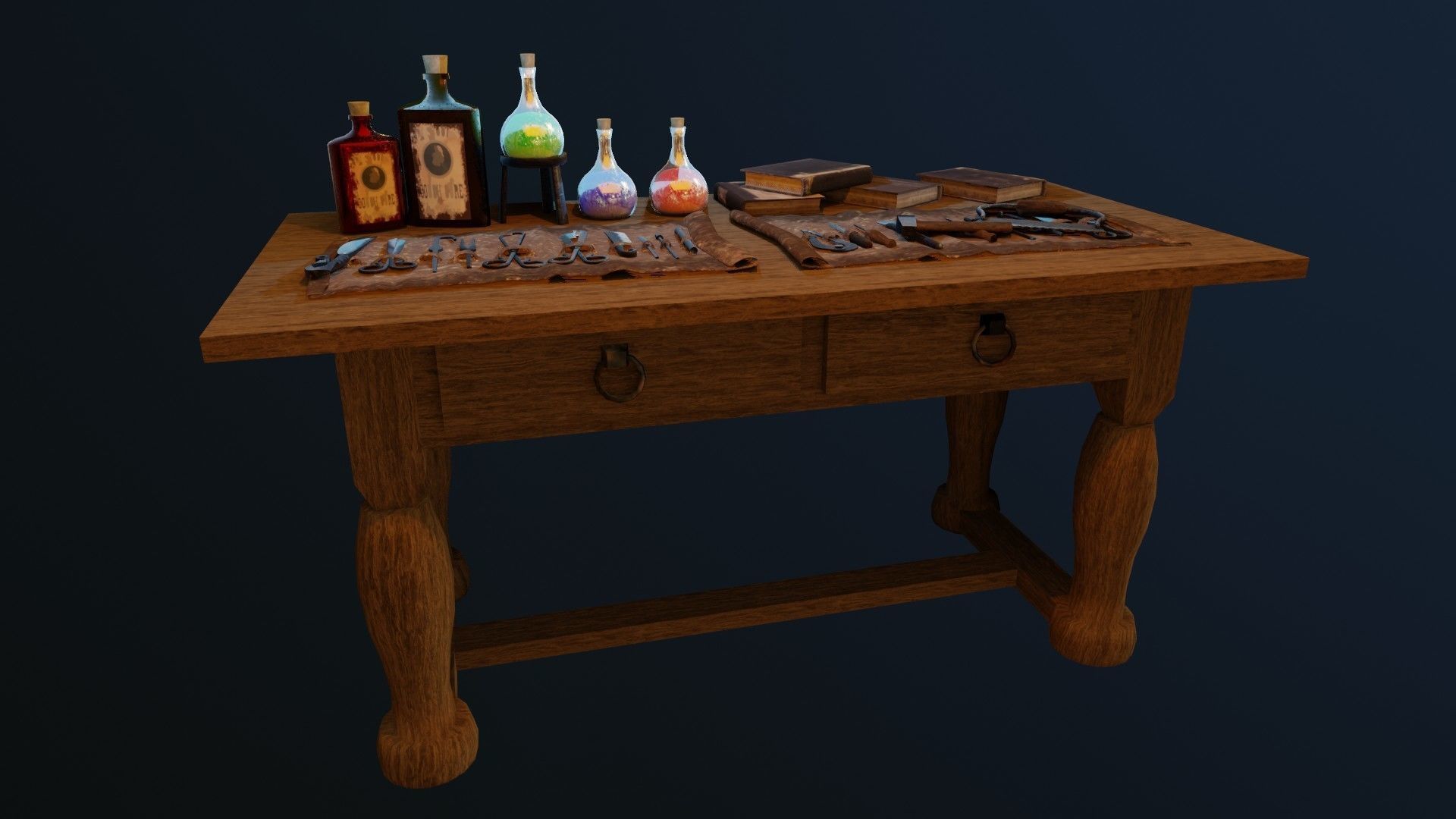 Medieval Medical 3D model Low-poly 3D model_3