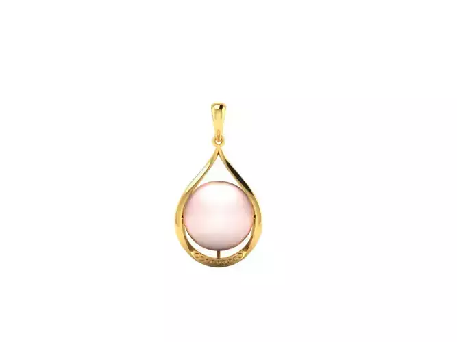 Pendant-1457 gold pendant with pearl