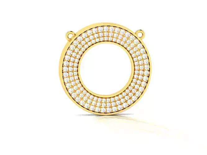 Pendant-1441 oval pendant with diamonds gold