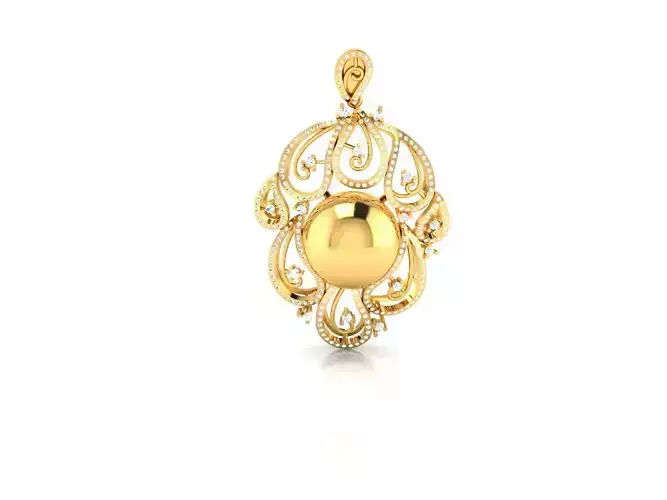 Pendant-1439 ornate pendant gold