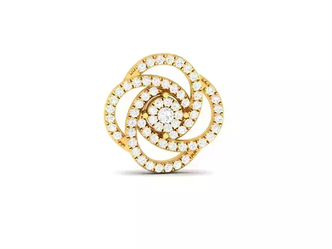 Pendant-1413 diamond flower ring gold