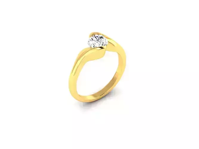 Ring-1403 diamond solitaire ring gold
