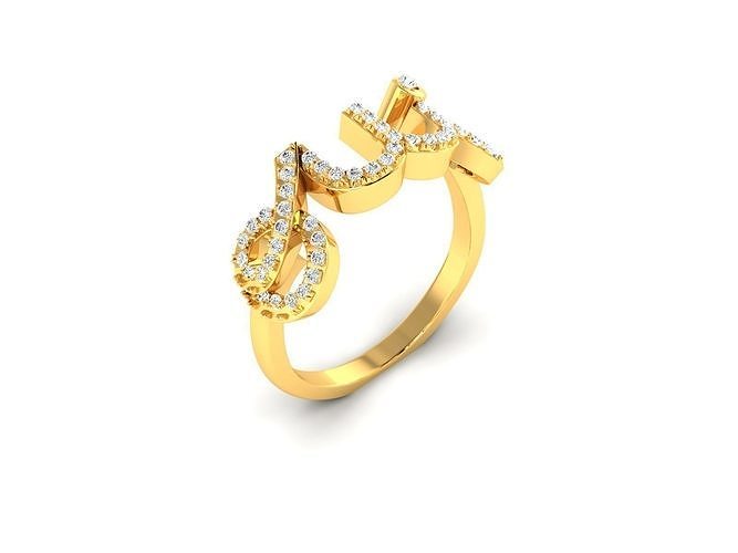 Ring-1401 gold ring with diamonds 3D print model