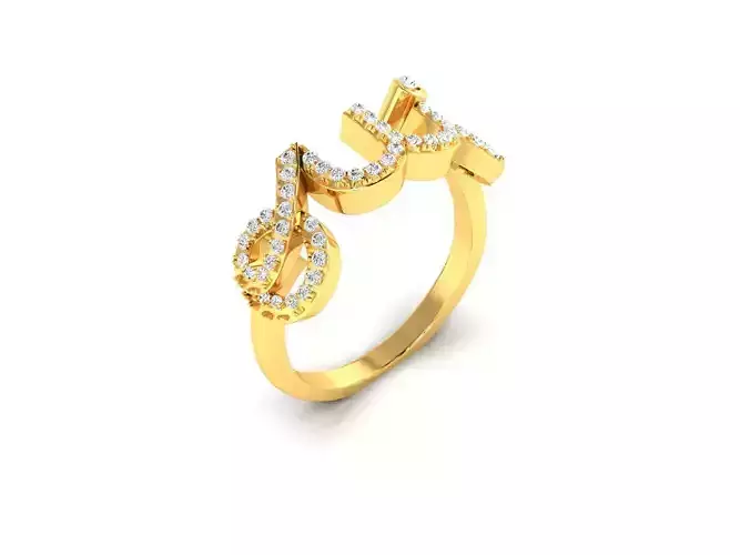 Ring-1401 gold ring with diamonds