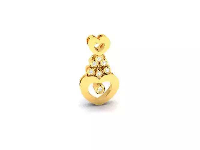 Pendant-1266 gold heart pendant with diamonds