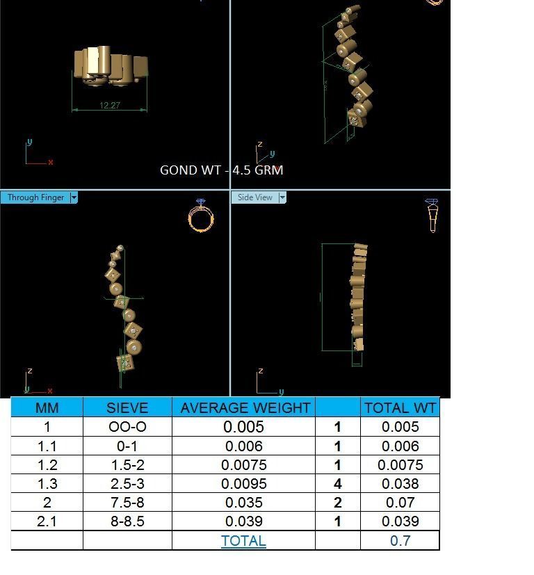 Pendant-1252 gold earring with diamonds 3D print model_1