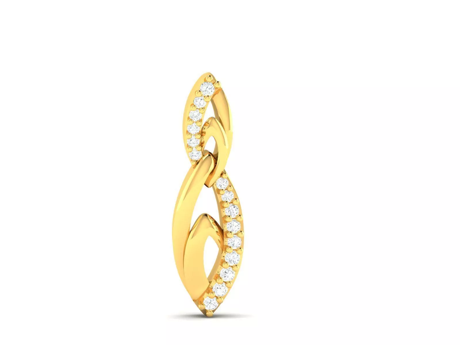 Pendant-1250 gold twisted diamond pendant 3D print model