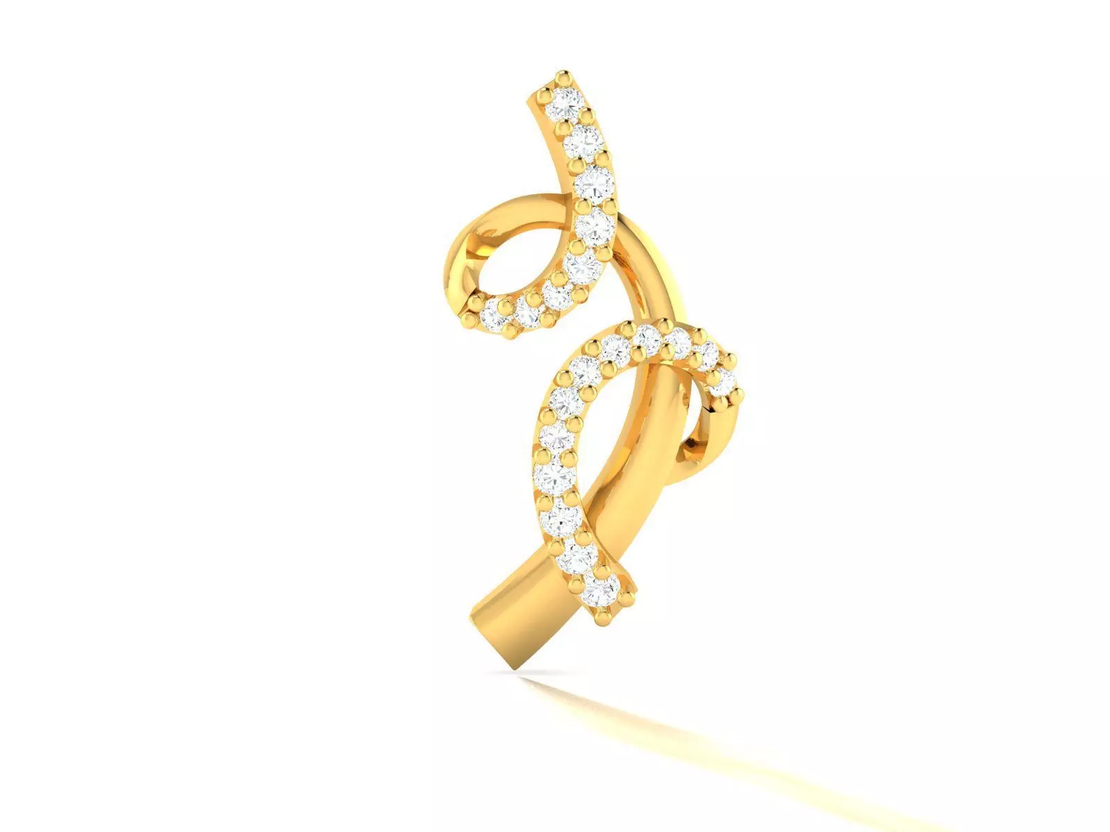 Pendant-1237 gold diamond earring 3D print model_0