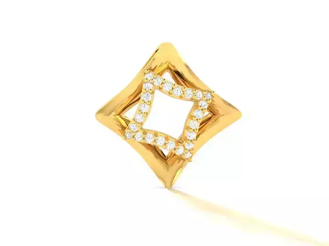 Pendant-1227 star shaped diamond pendant gold