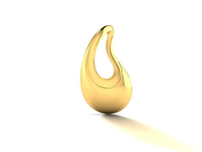 Pendant-1226 golden teardrop 3D print model
