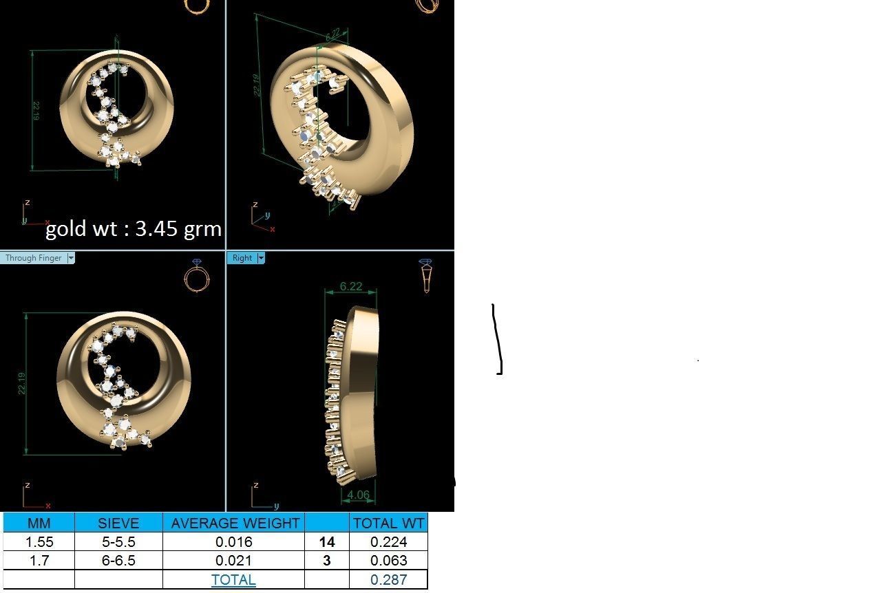 Pendant-1218 diamond pendant gold 3D print model_1