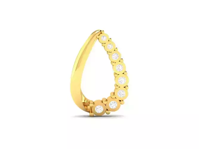Pendant-690 gold diamond teardrop earring