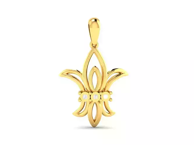 Pendant-687 lily pendant gold