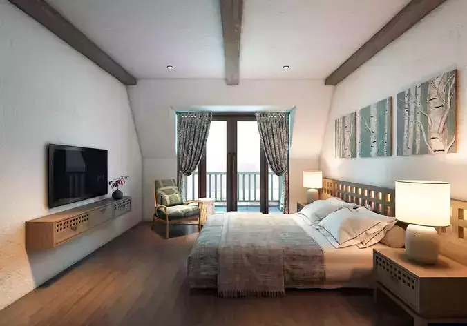 AQ Hotel Room T4 3D model