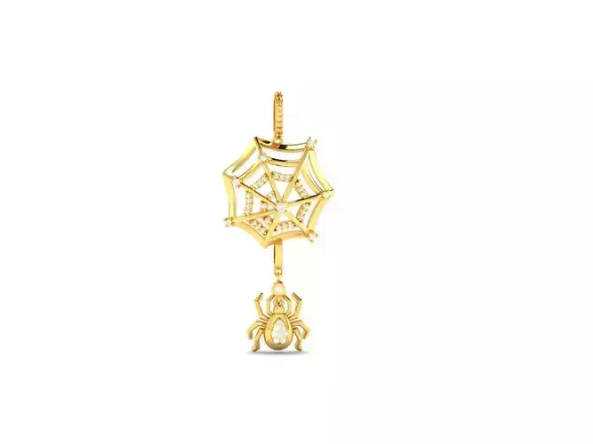 Pendant-668 spider web pendant gold