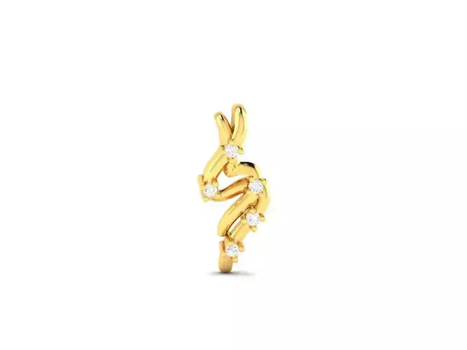 Pendant-640 rabbit pendant gold with diamonds