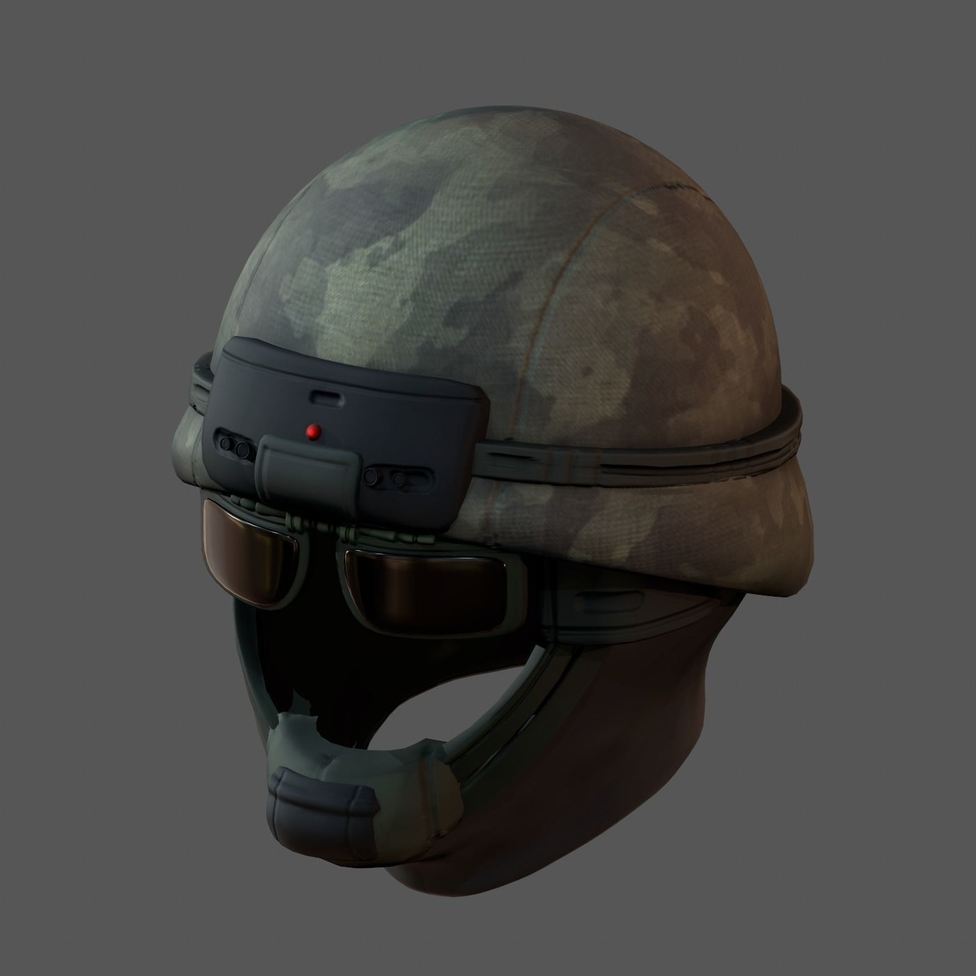 Gas mask helmet 3d model scifi Low-poly Low-poly 3D model_8