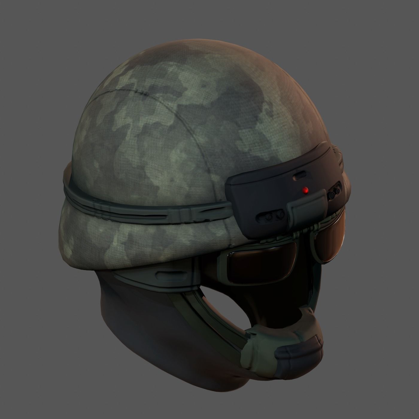 Gas mask helmet 3d model scifi Low-poly Low-poly 3D model_7