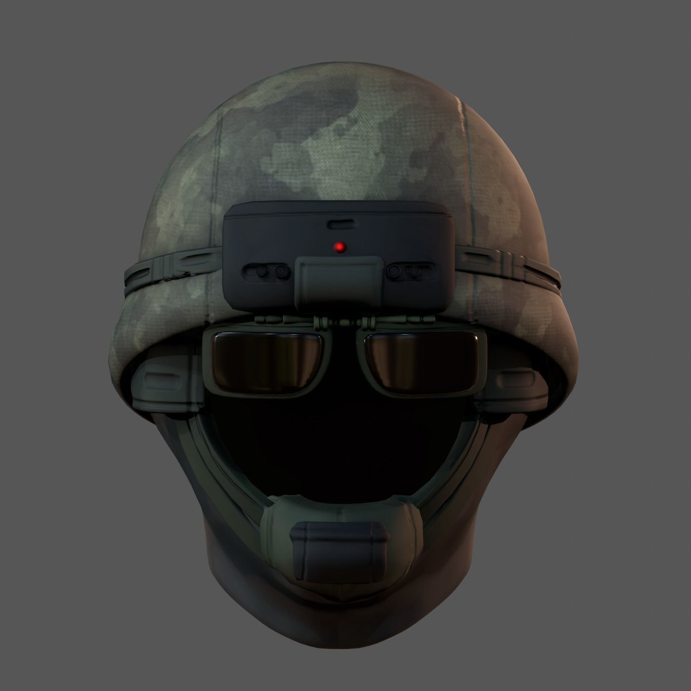 Gas mask helmet 3d model scifi Low-poly Low-poly 3D model_5