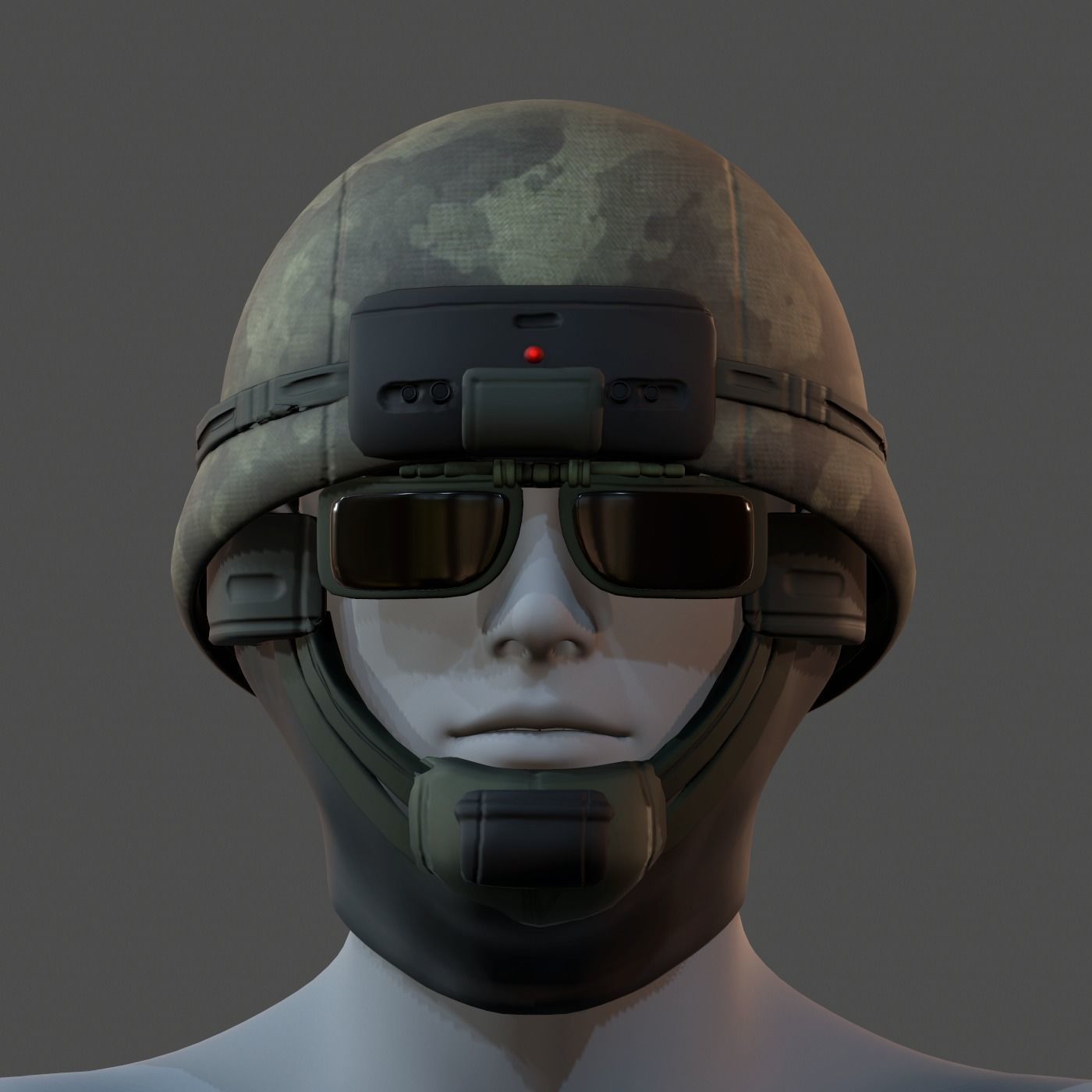 Gas mask helmet 3d model scifi Low-poly Low-poly 3D model_3