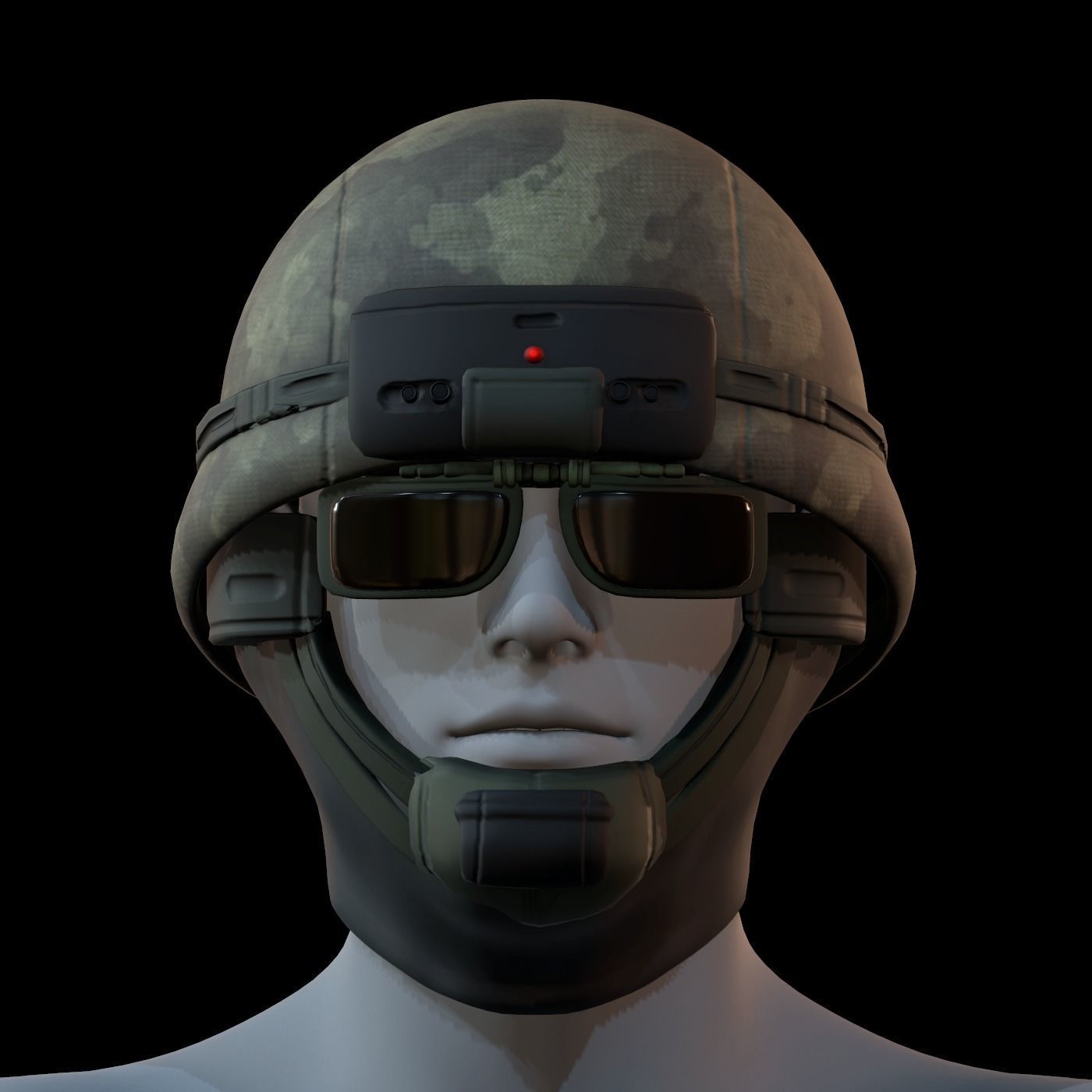 Gas mask helmet 3d model scifi Low-poly Low-poly 3D model_2