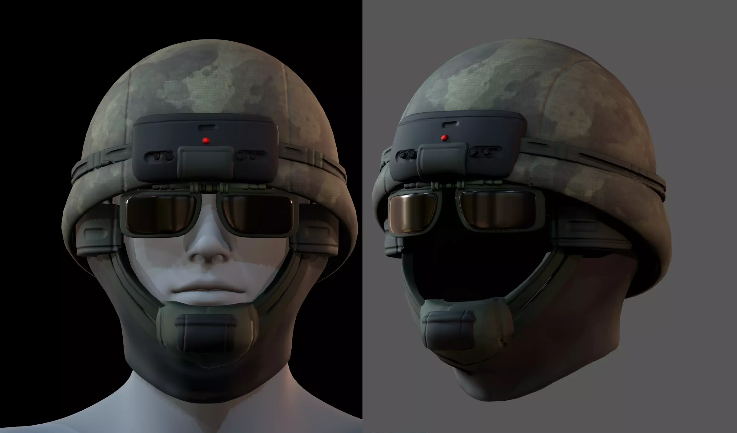 Gas mask helmet 3d model scifi Low-poly Low-poly 3D model_0