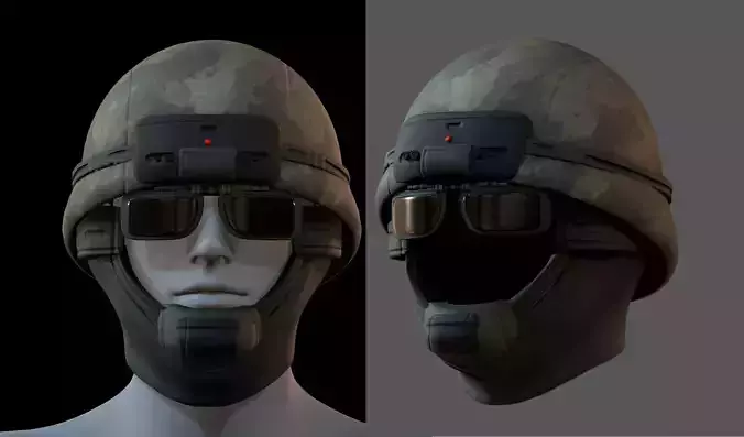 Gas mask helmet 3d model scifi Low-poly Low-poly 3D model Gas mask helmet 3d model scifi Low-poly Low-poly 3D model