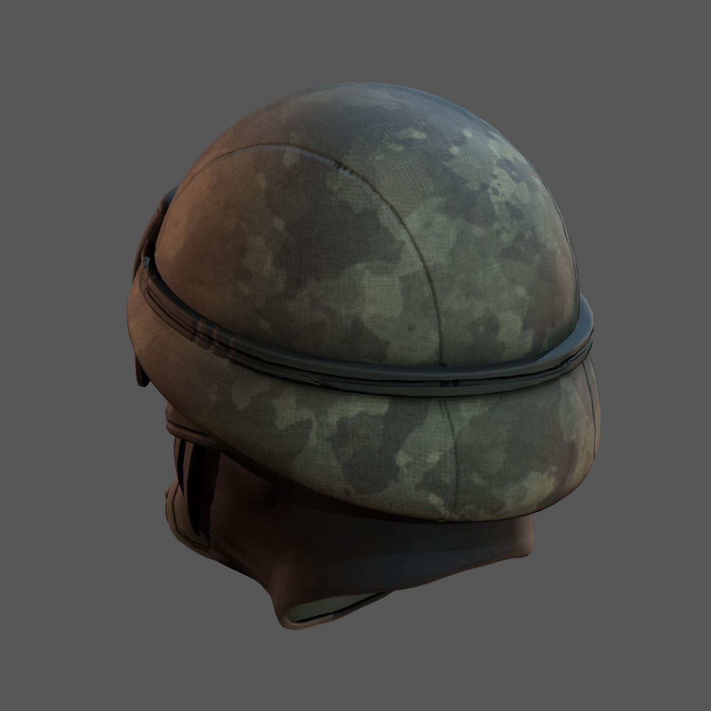 Gas mask helmet 3d model scifi Low-poly Low-poly 3D model_9