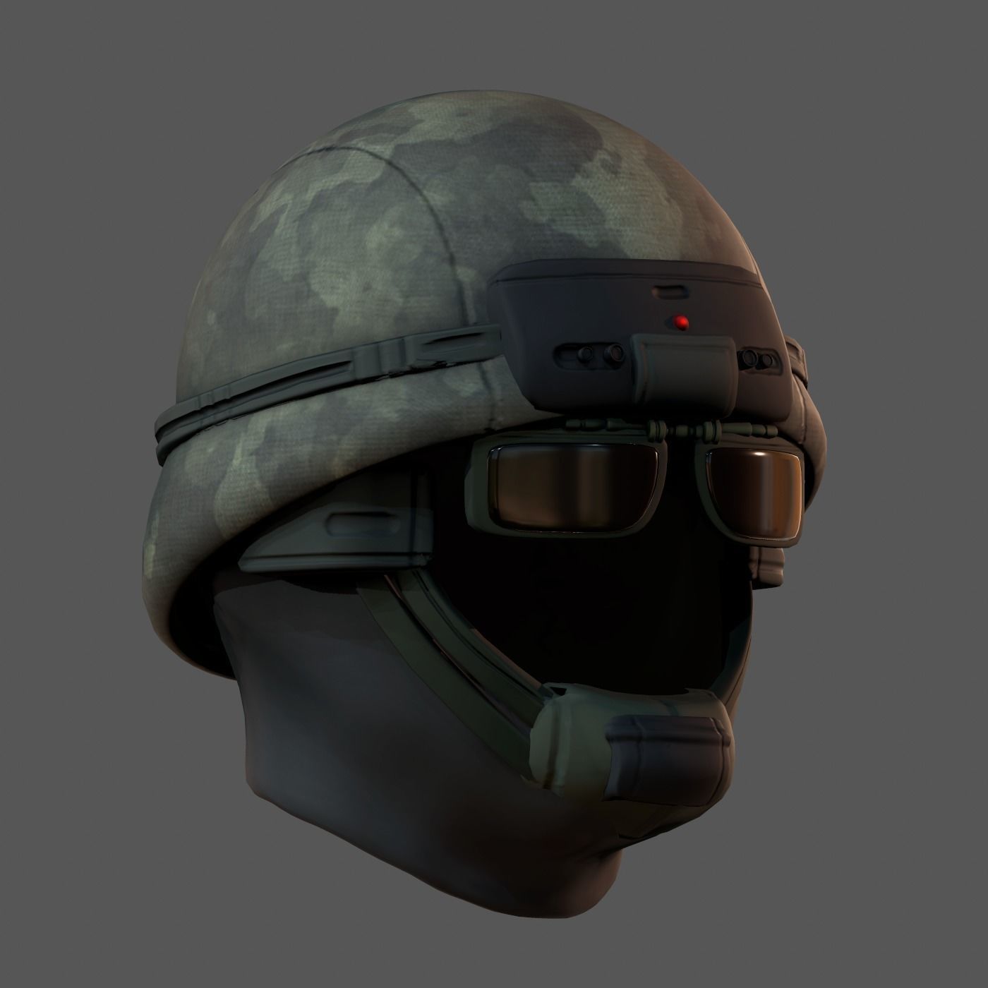 Gas mask helmet 3d model scifi Low-poly Low-poly 3D model_6