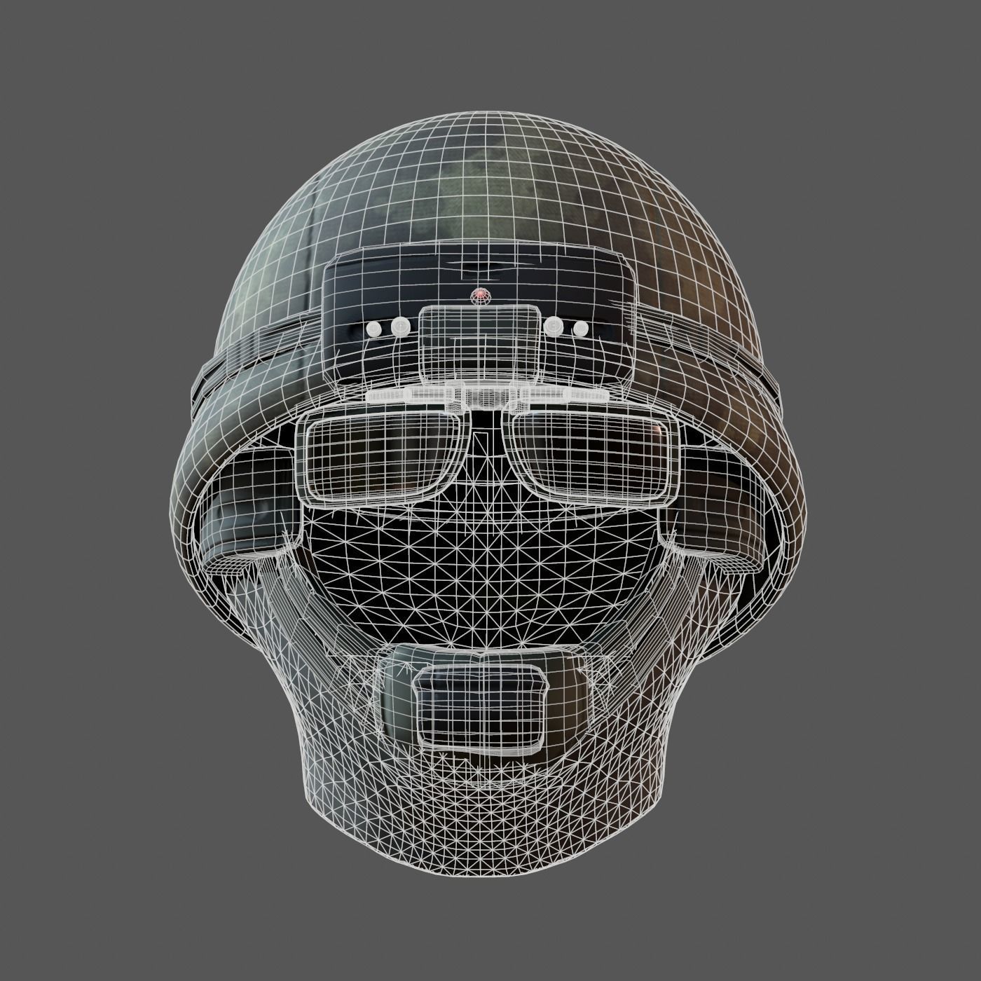 Gas mask helmet 3d model scifi Low-poly Low-poly 3D model_12
