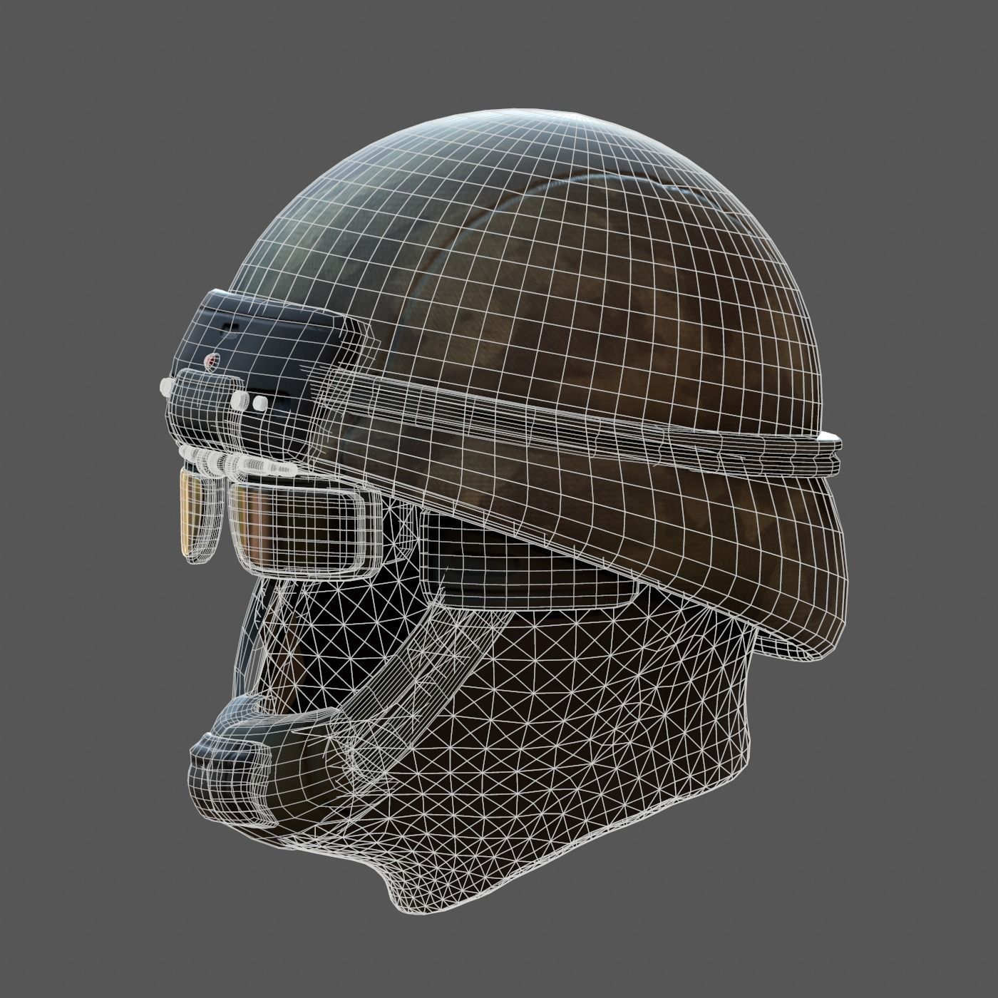 Gas mask helmet 3d model scifi Low-poly Low-poly 3D model_13