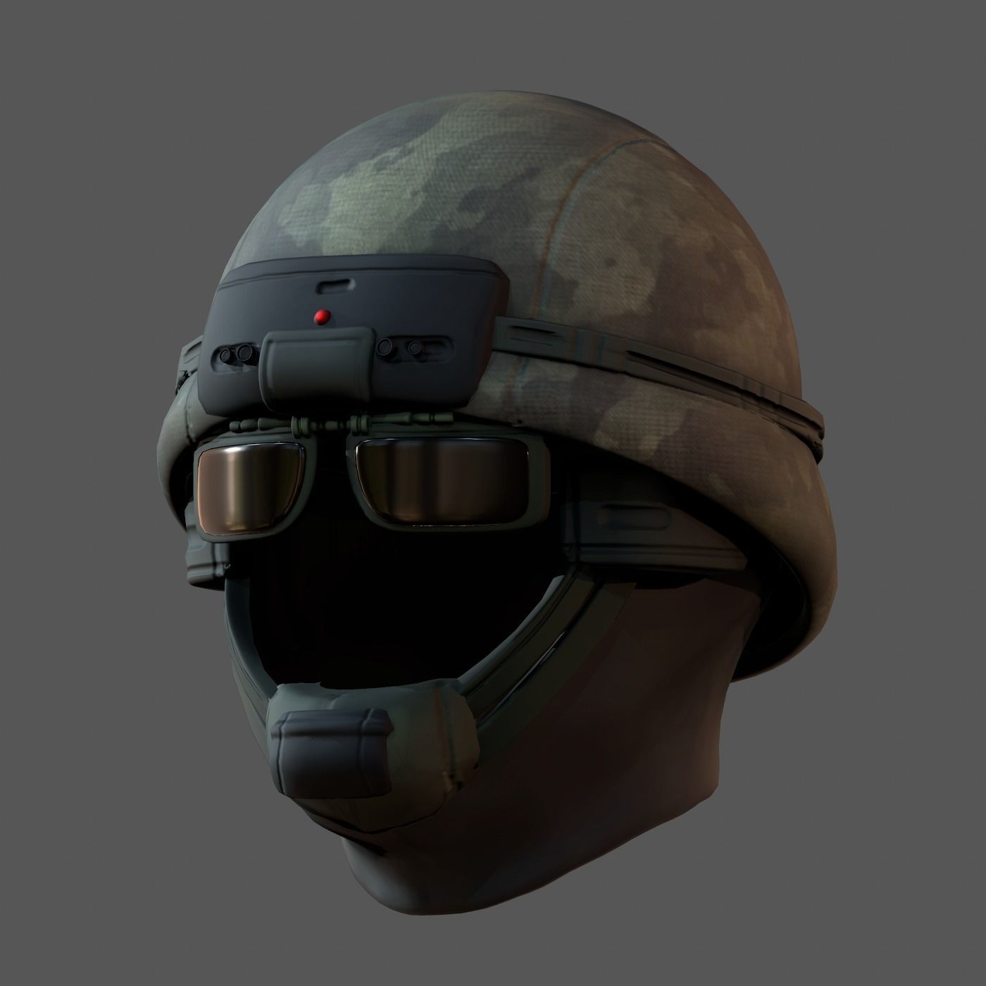 Gas mask helmet 3d model scifi Low-poly Low-poly 3D model_4
