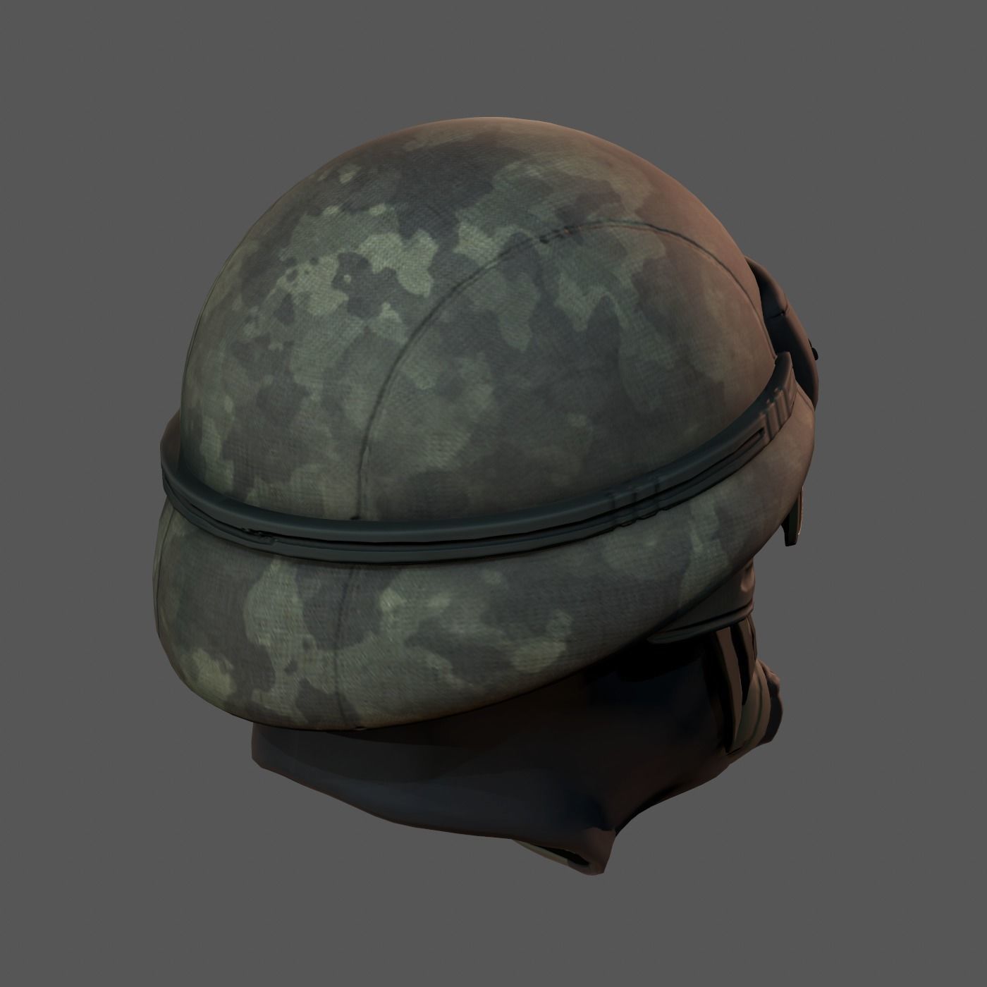 Gas mask helmet 3d model scifi Low-poly Low-poly 3D model_10