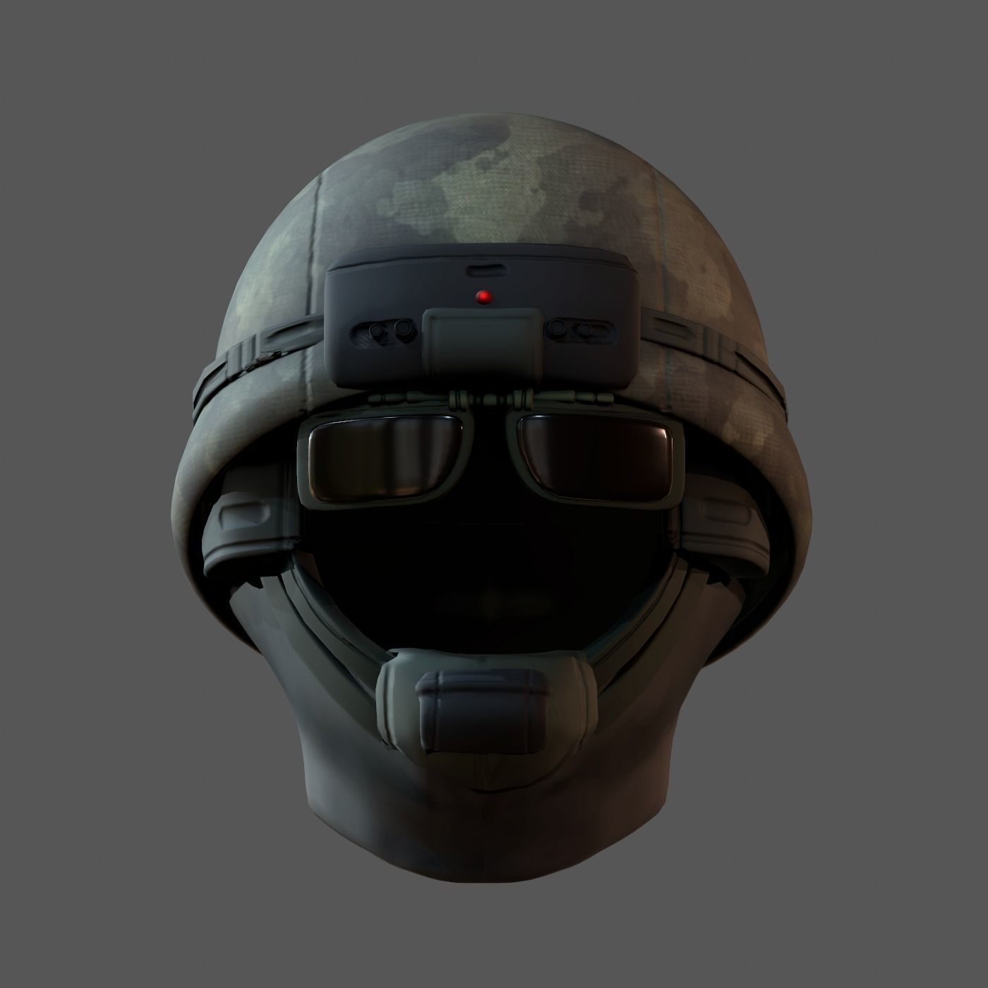 Gas mask helmet 3d model scifi Low-poly Low-poly 3D model_11