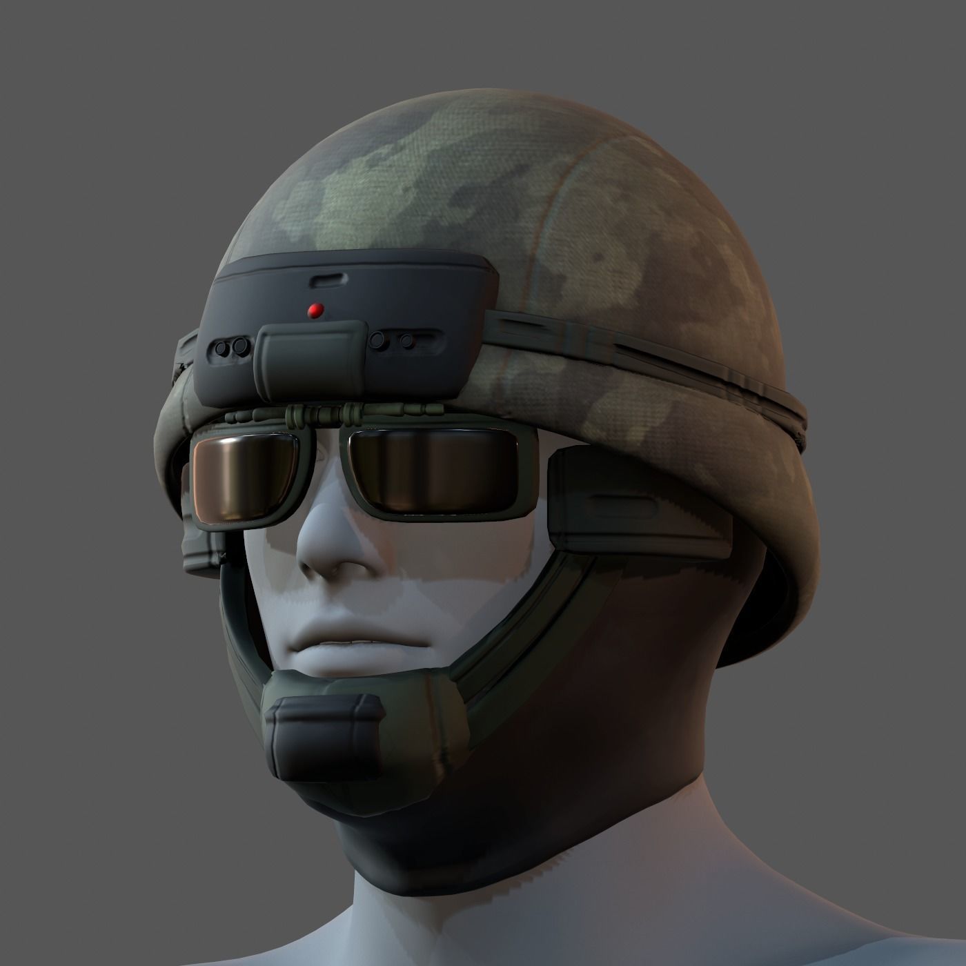 Gas mask helmet 3d model scifi Low-poly Low-poly 3D model_1