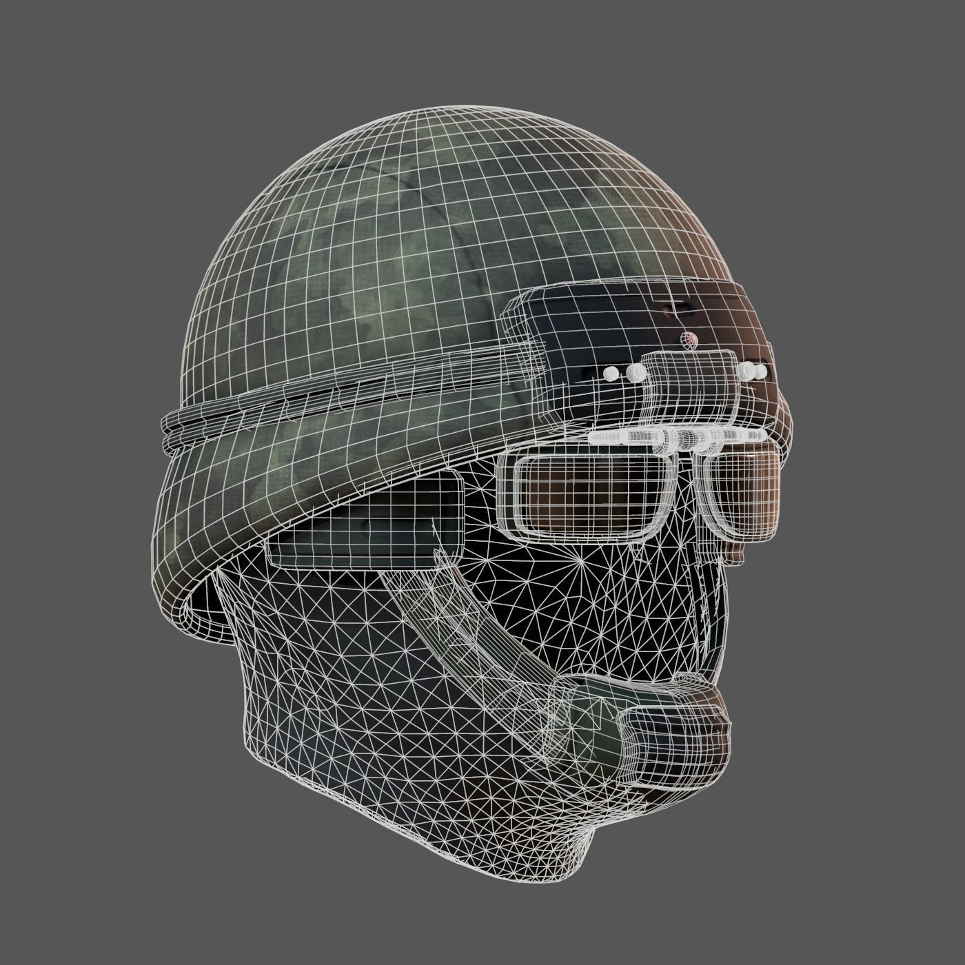 Gas mask helmet 3d model scifi Low-poly Low-poly 3D model_14