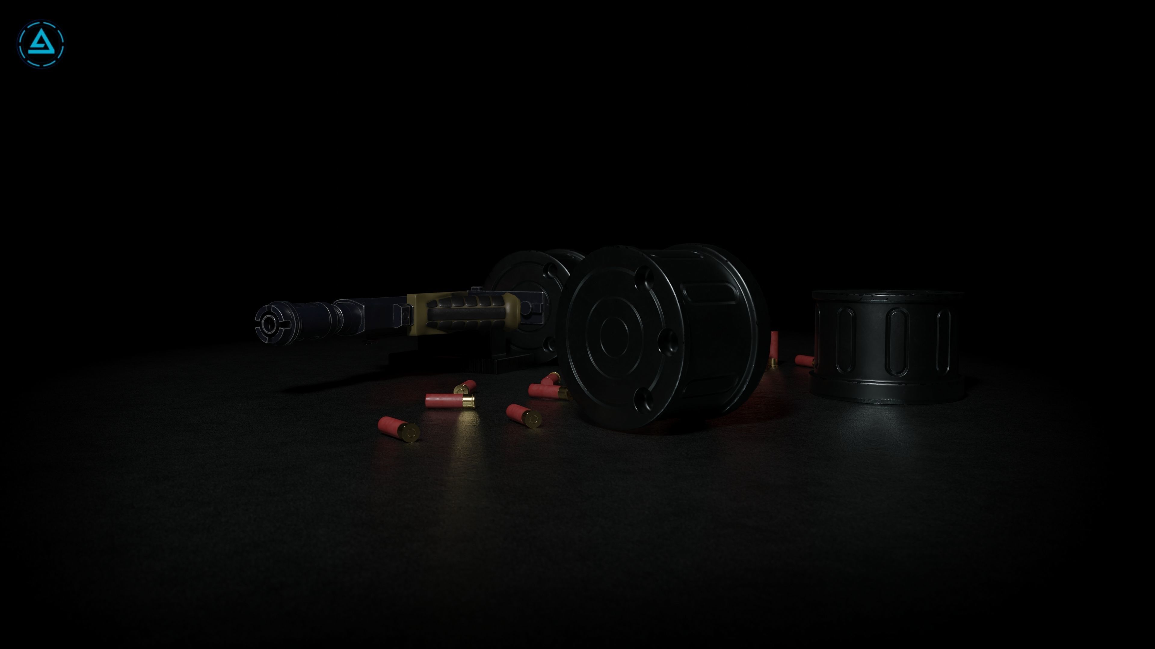 Corpse Sweeper Semi-Automatic Shotgun Low-poly 3D model_10