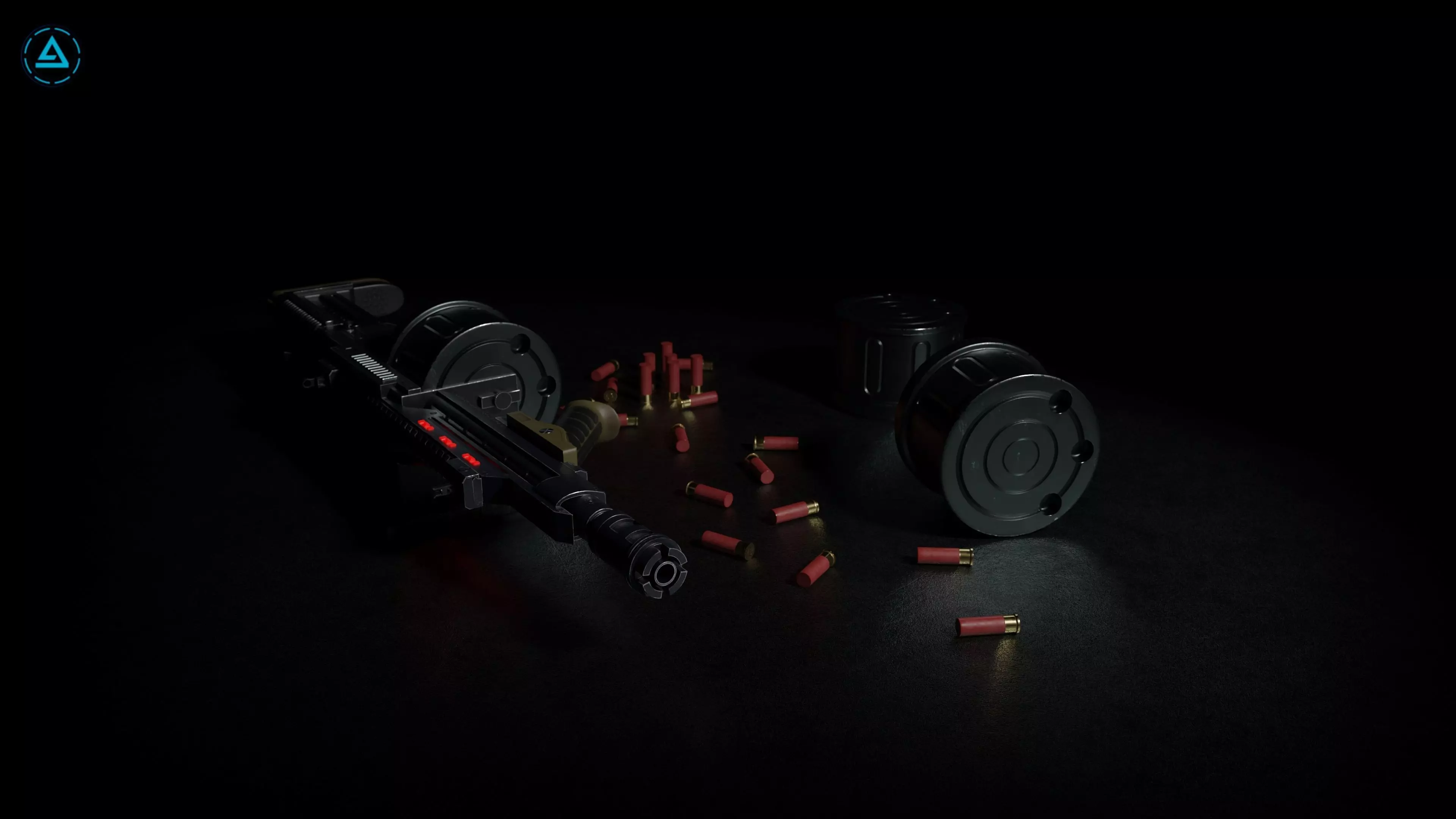 Corpse Sweeper Semi-Automatic Shotgun Low-poly 3D model_0