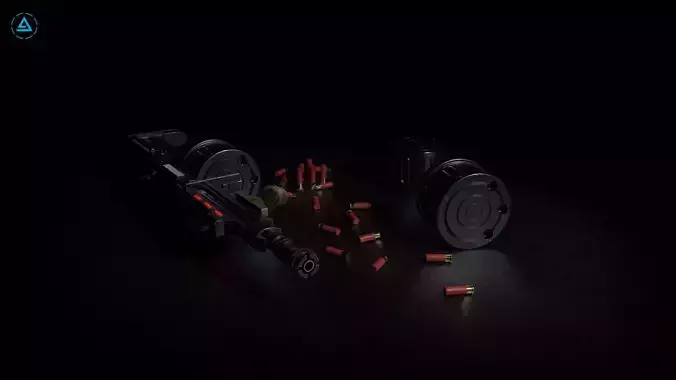 Corpse Sweeper Semi-Automatic Shotgun Low-poly 3D model