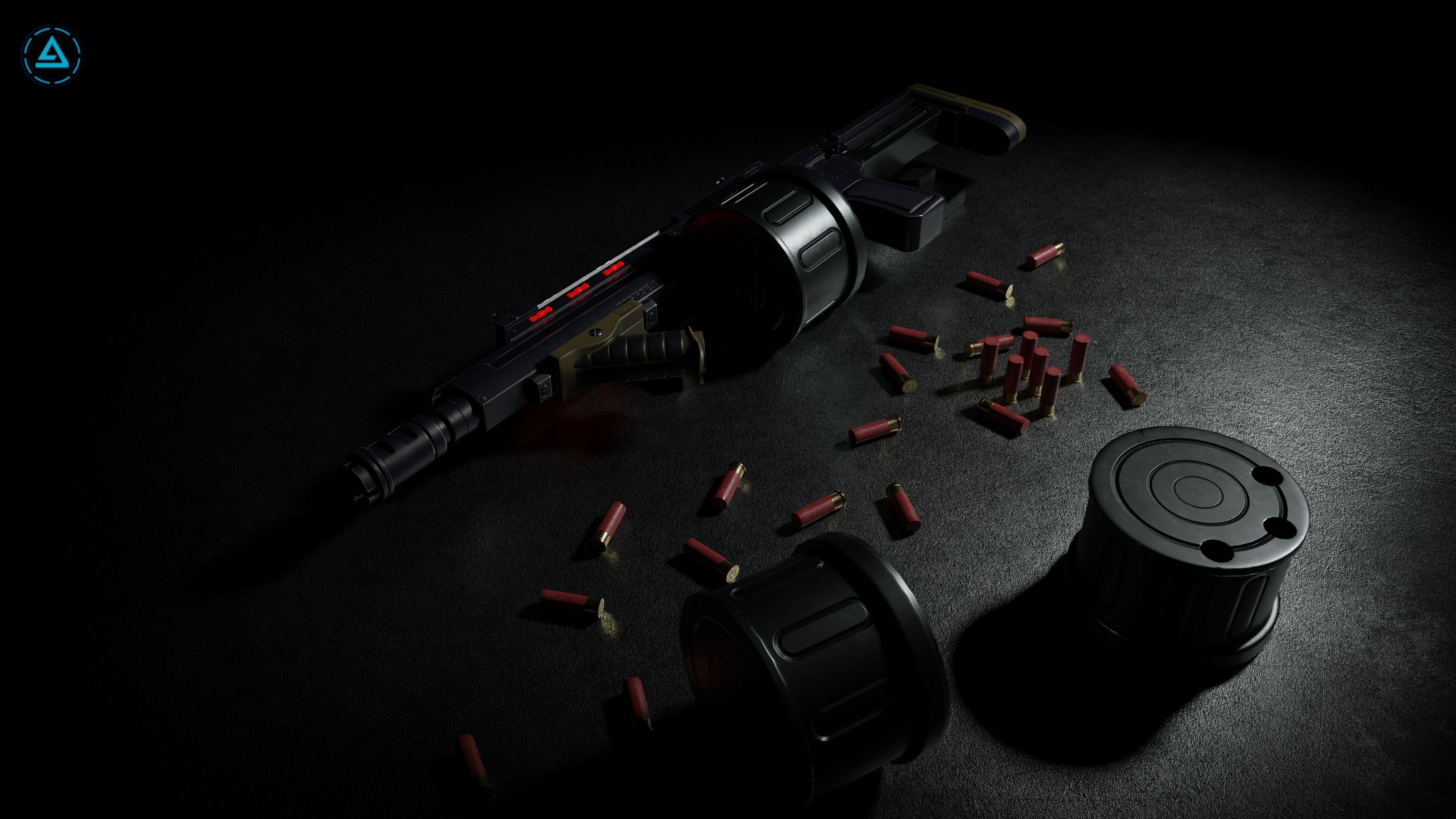 Corpse Sweeper Semi-Automatic Shotgun Low-poly 3D model_6