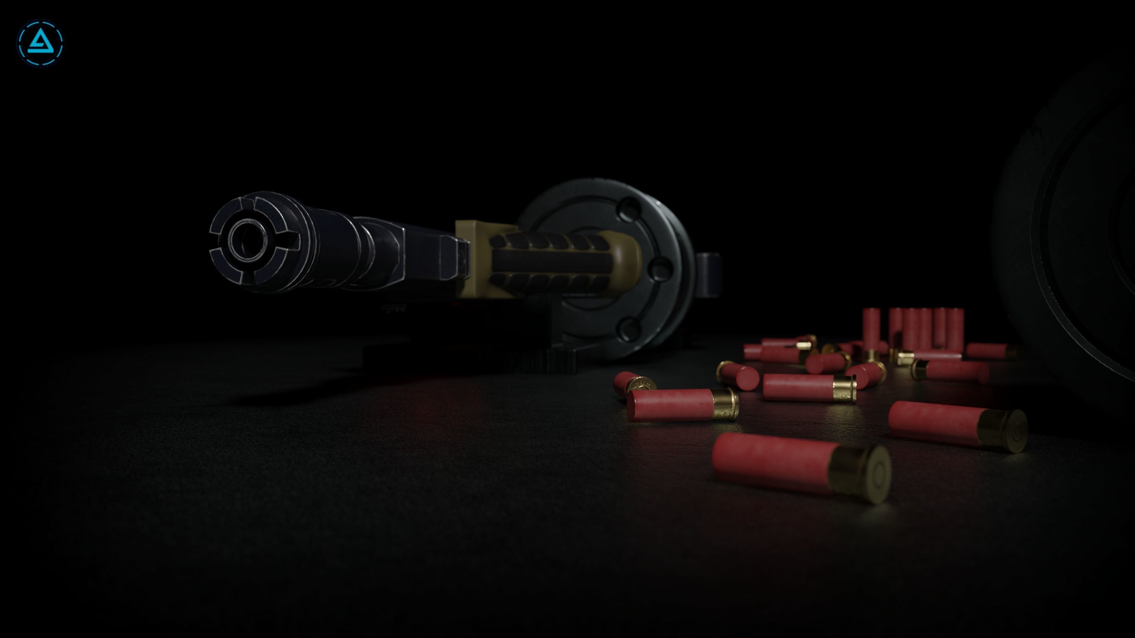 Corpse Sweeper Semi-Automatic Shotgun Low-poly 3D model_9