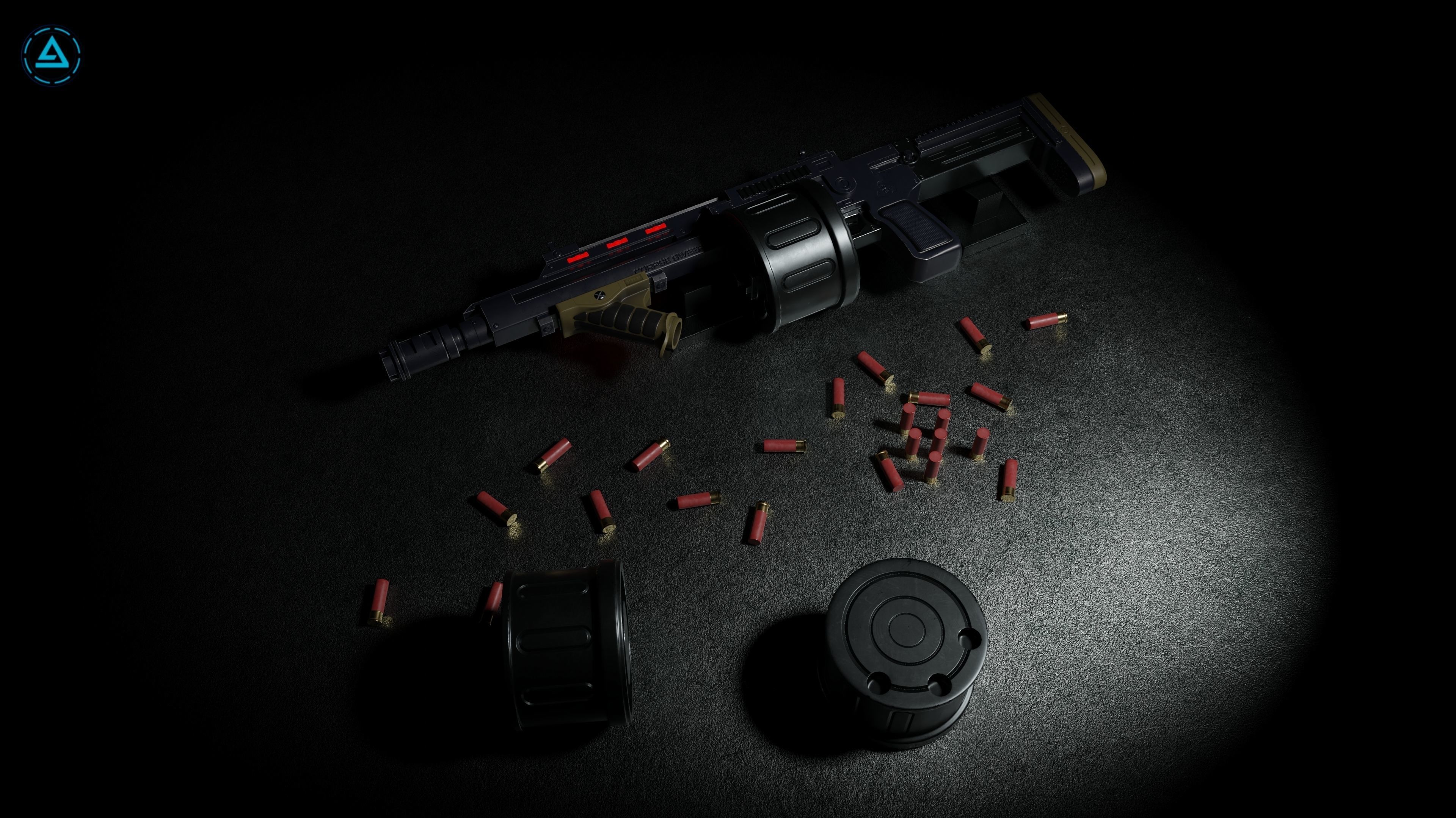 Corpse Sweeper Semi-Automatic Shotgun Low-poly 3D model_11