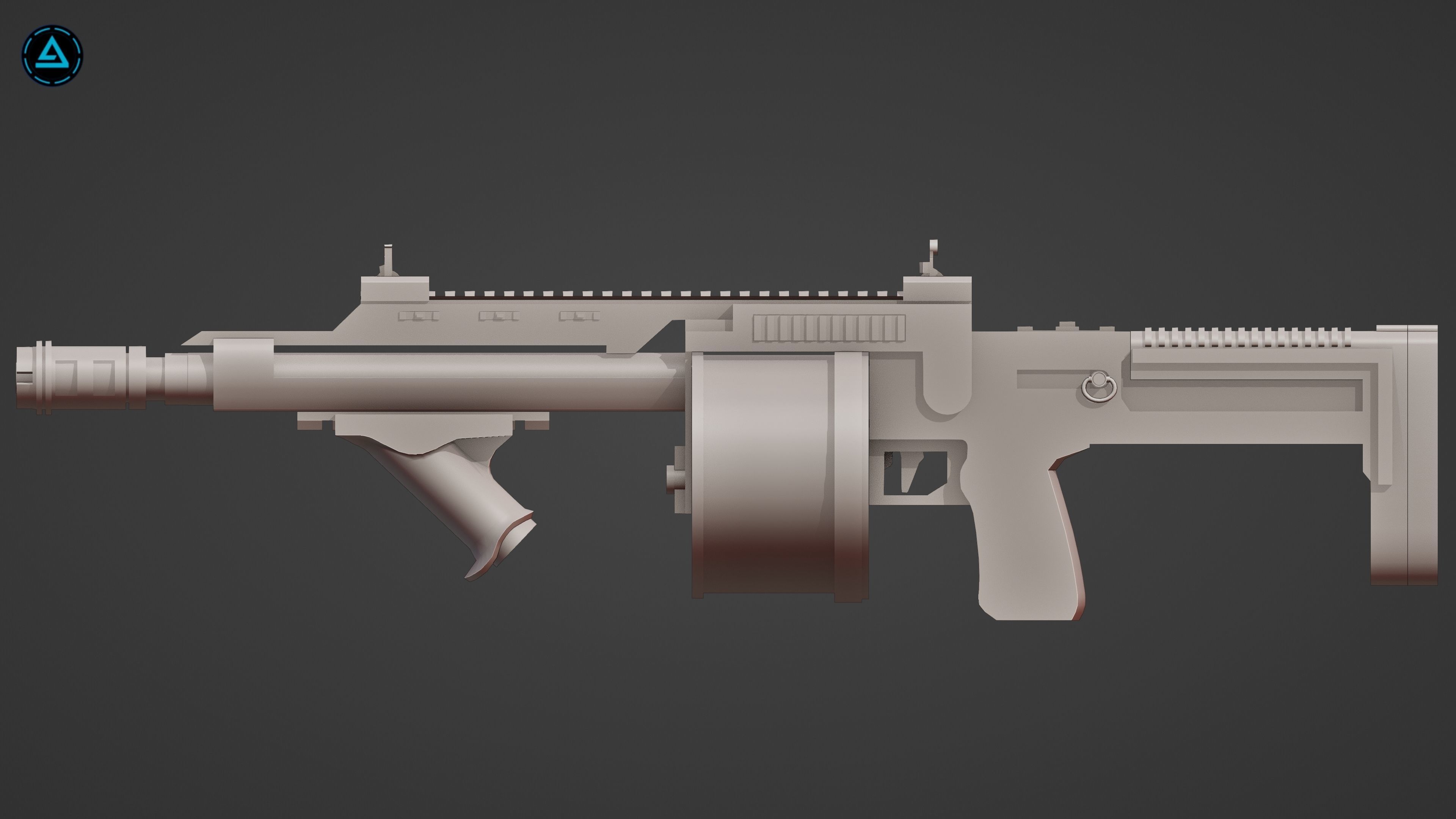 Corpse Sweeper Semi-Automatic Shotgun Low-poly 3D model_14