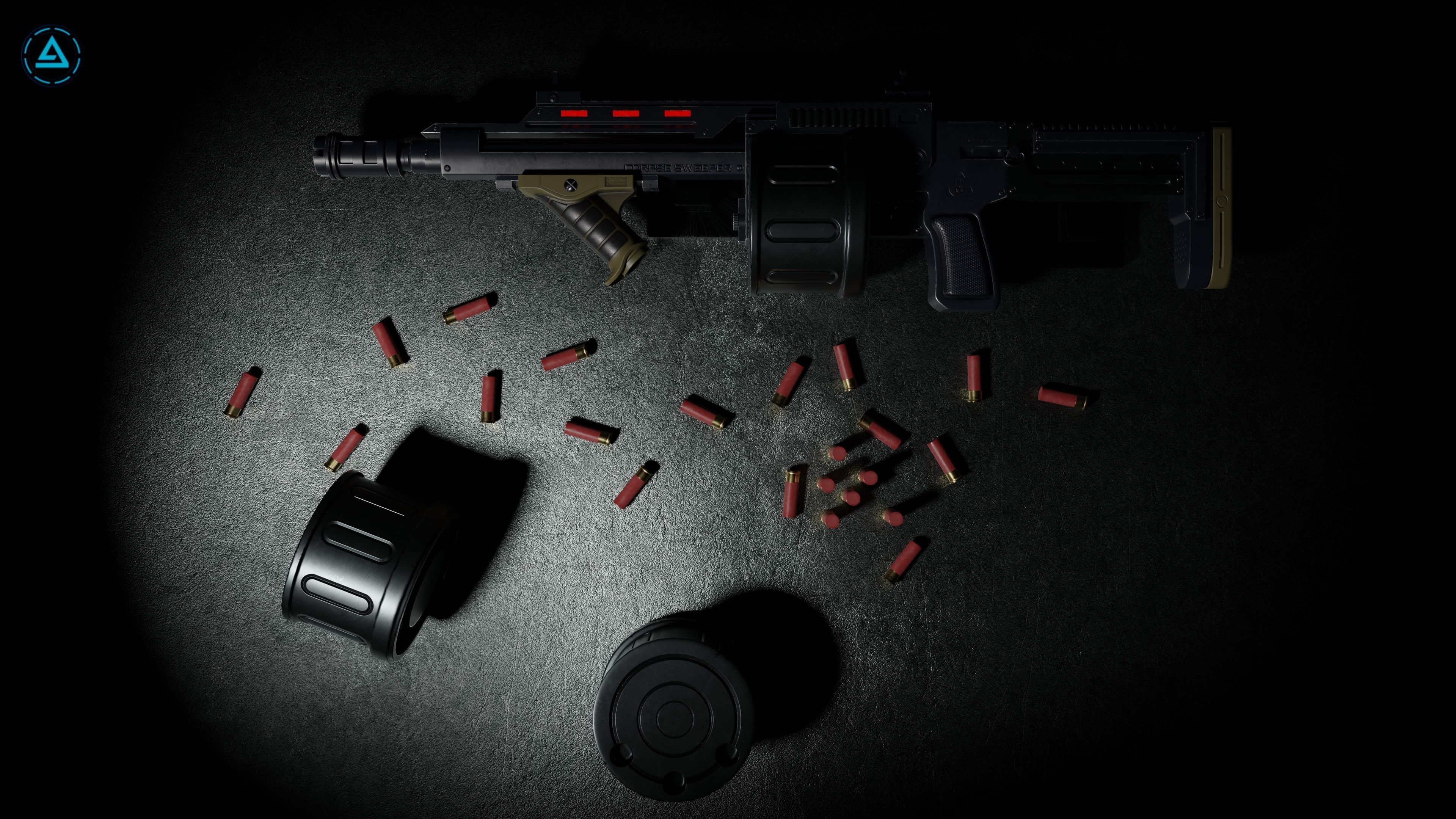 Corpse Sweeper Semi-Automatic Shotgun Low-poly 3D model_2