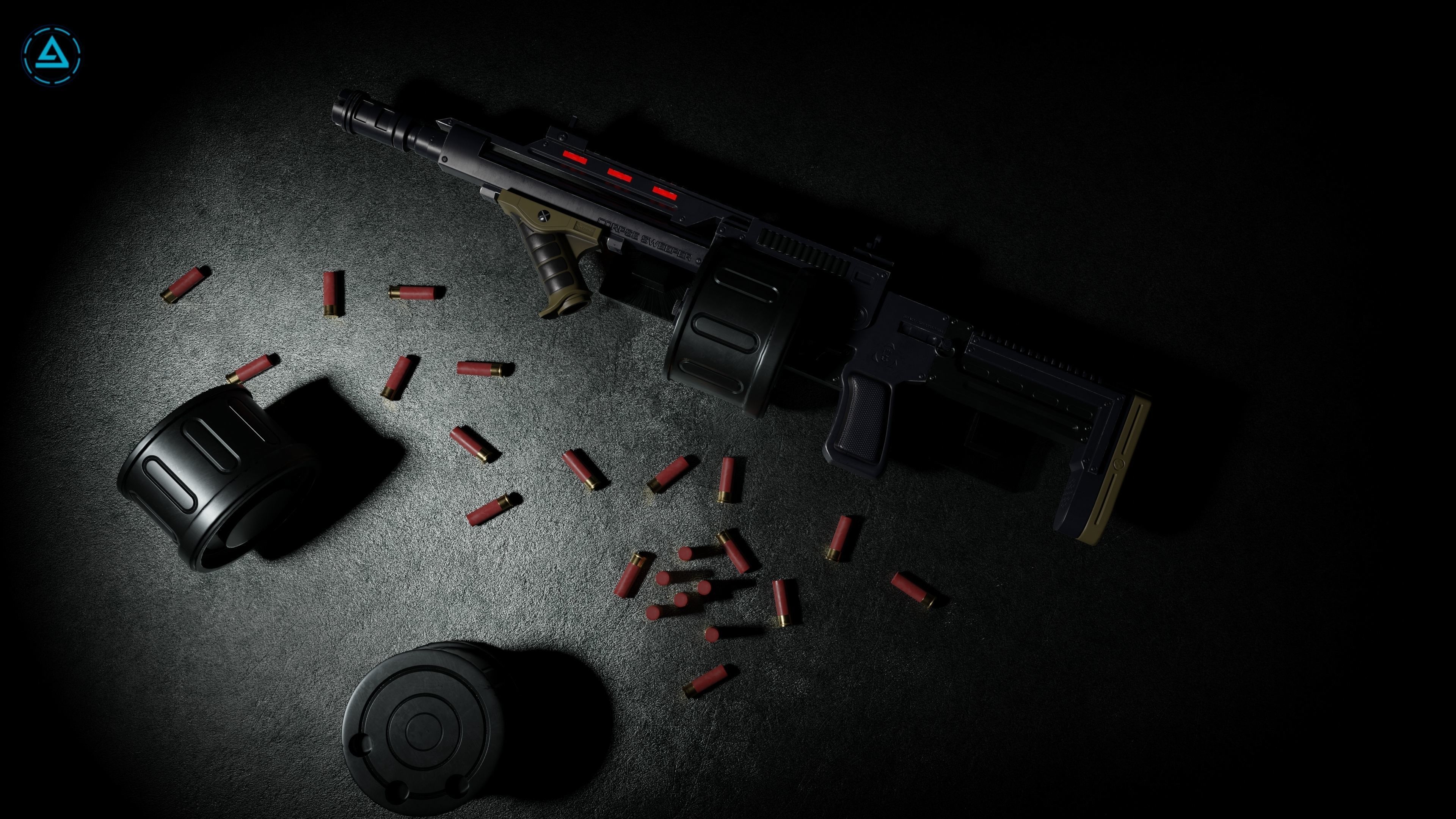 Corpse Sweeper Semi-Automatic Shotgun Low-poly 3D model_1