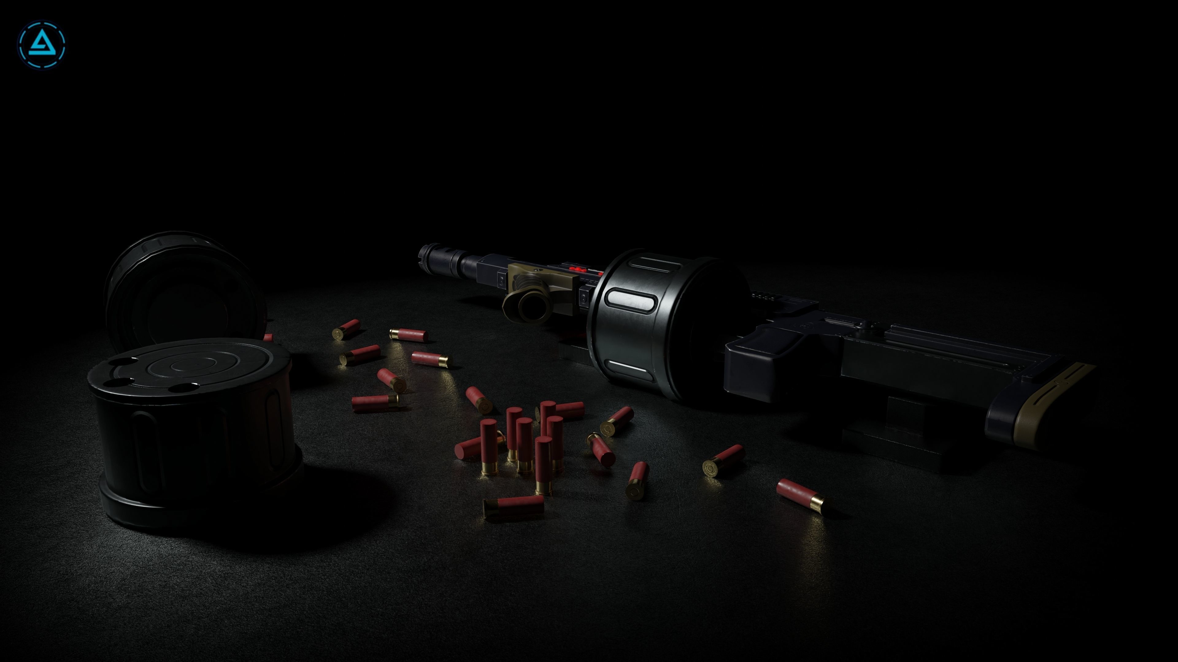 Corpse Sweeper Semi-Automatic Shotgun Low-poly 3D model_3