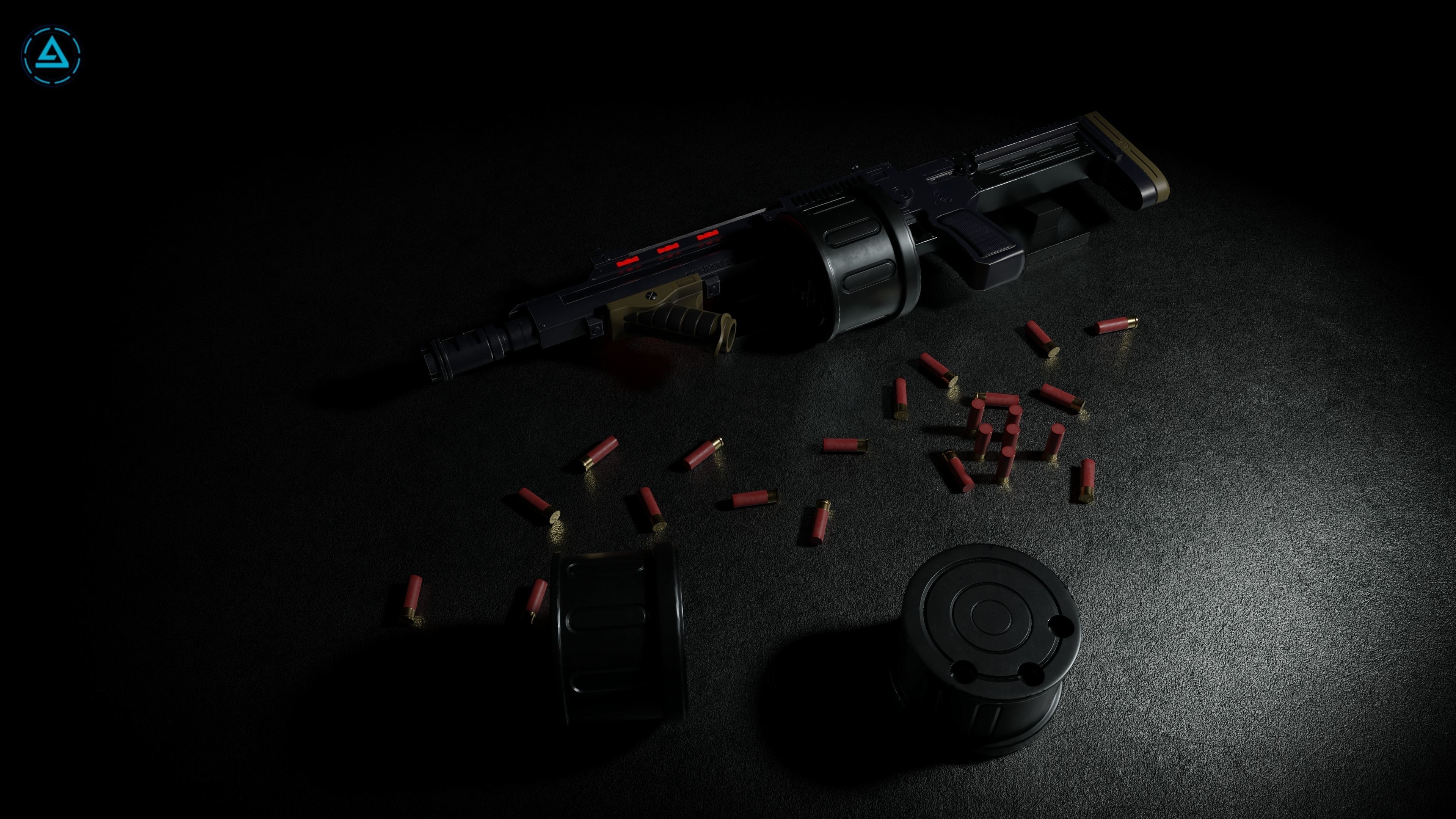 Corpse Sweeper Semi-Automatic Shotgun Low-poly 3D model_7