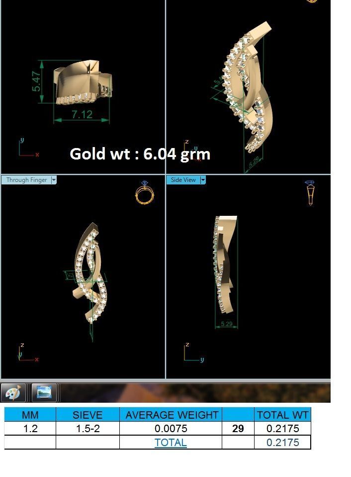 Pendant-628 gold diamond earring 3D print model_1