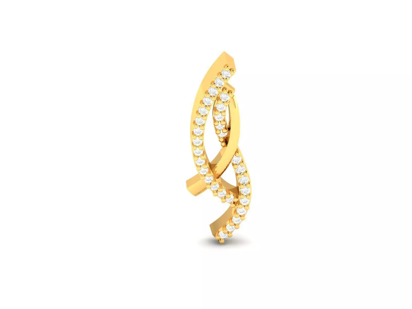 Pendant-628 gold diamond earring 3D print model_0