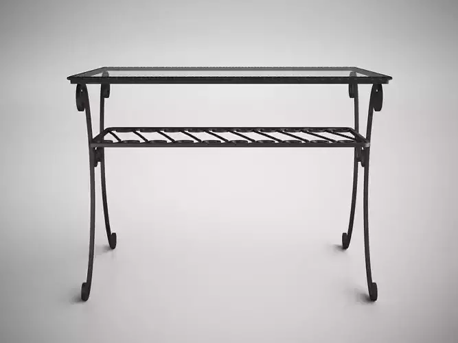 Vintage Wrought Iron Console Table French 40s